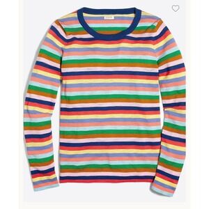 J.Crew Womens Rainbow Stripe Cotton Lightweight Sweater G4260 Multi Color Large
